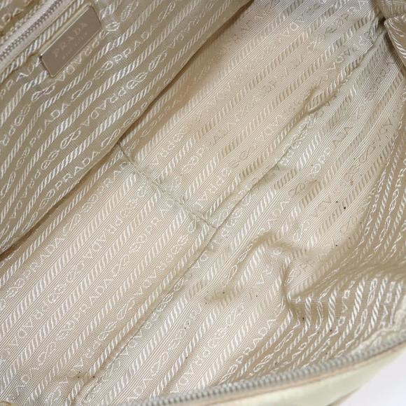 PRADA Hand Bag Nylon Beige Silver Auth 141615 - Picture 9 of 16
